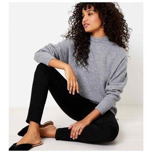 LOFT Grey Mock Neck Dolman Sweater